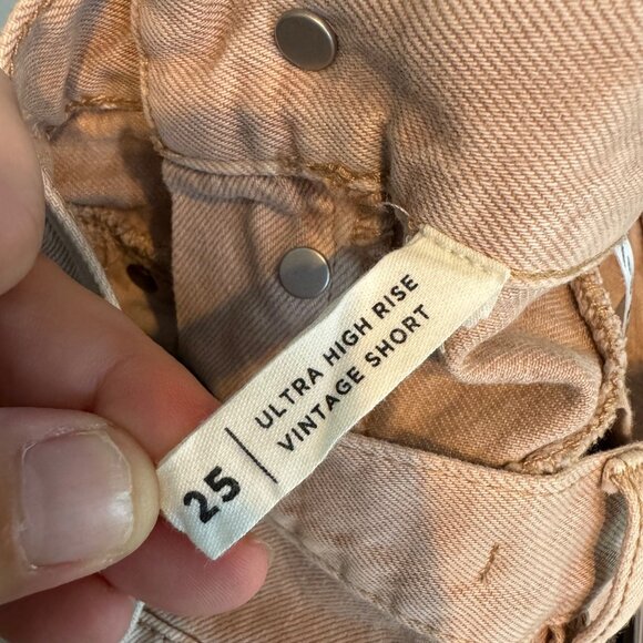 PACSUN tan ultra high rise vintage shorts size 25 - Picture 7 of 9